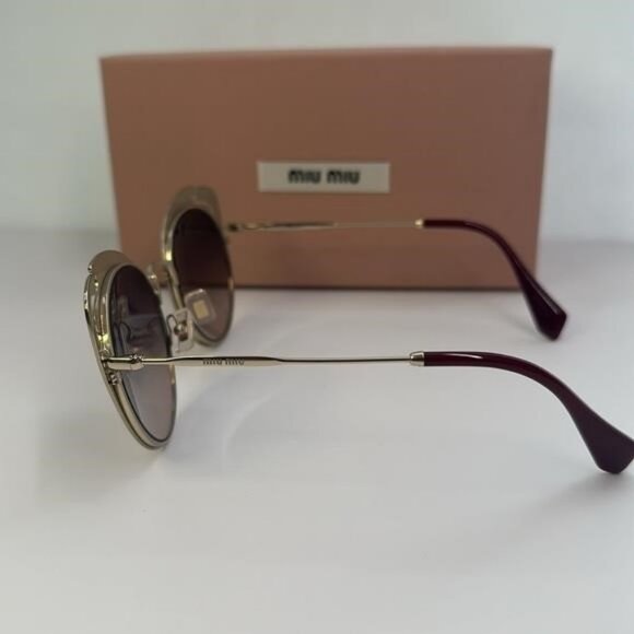 - ?- New Authentic Miu Miu MU 57TS HB5GR0* 3N Metal Women Noir sunglasses main image 13